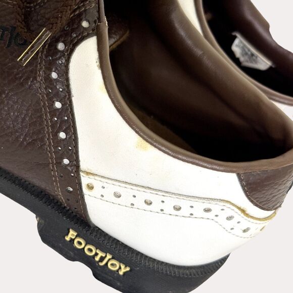 FootJoy Greenjoys Mens Golf Shoes Saddle Loafer Brown Cream 9 M bv - Picture 10 of 10